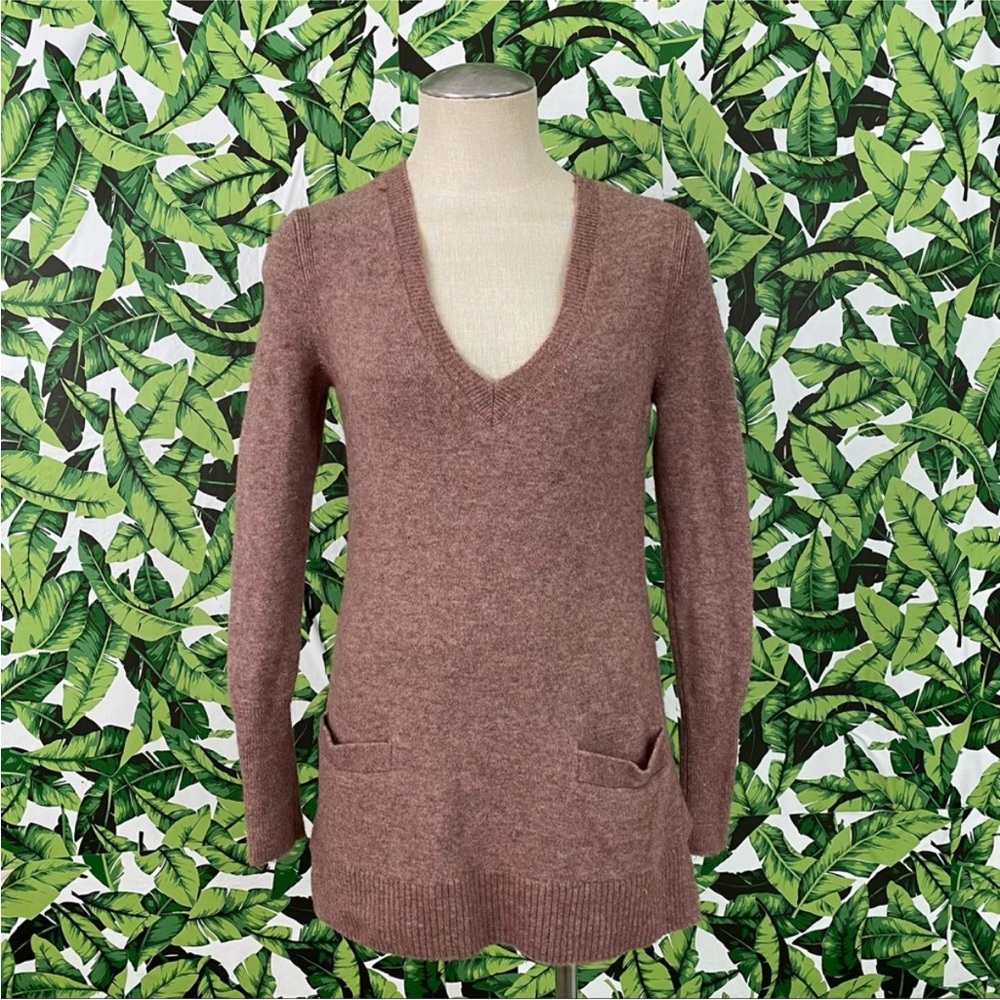 J Crew V Neck Pocket Front Tunic Sweater 220